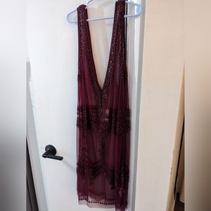 Free People beaded slip dress, xs
